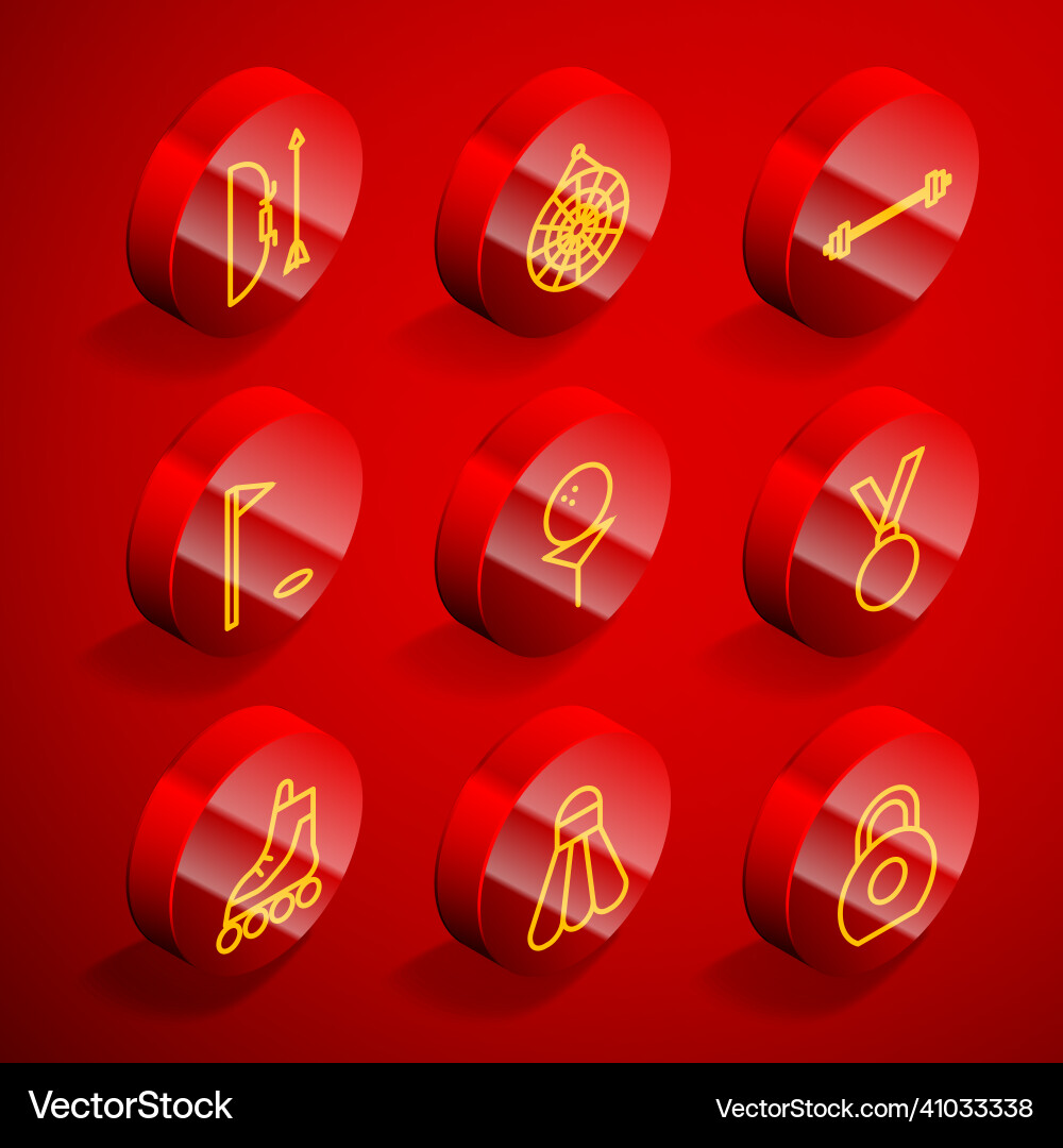 Set line bow and arrow in quiver classic dart Set line bow and arrow in quiver classic dart vector image