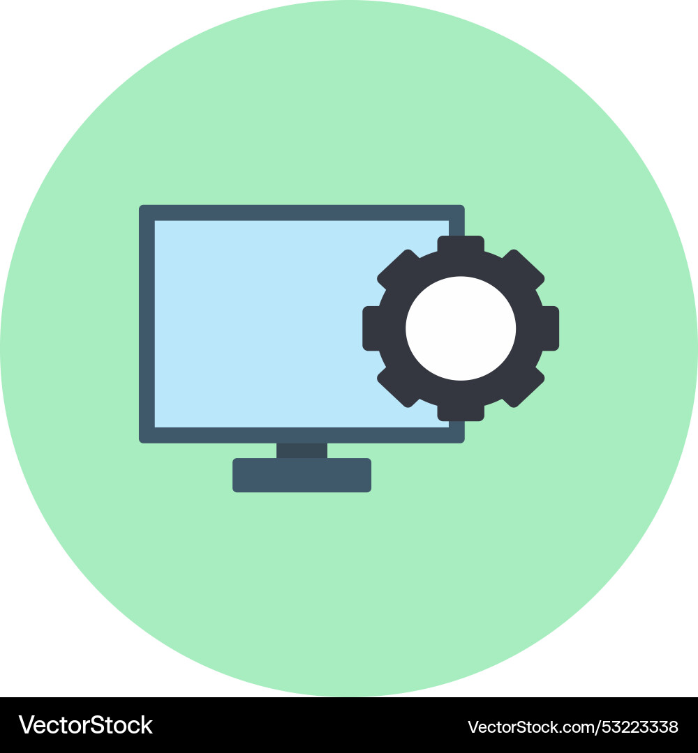 Setting flat circle icon Vector Image