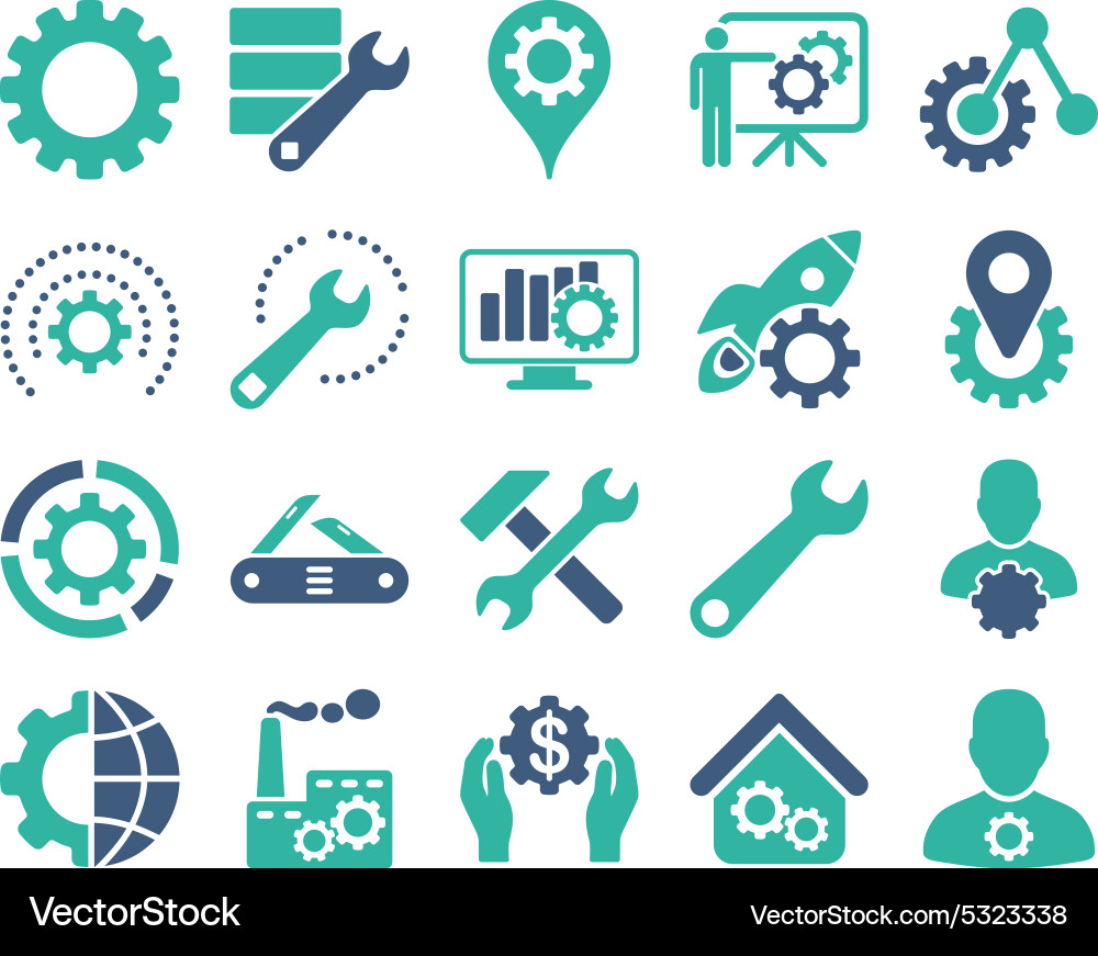 Tools and Settings Icons vector image