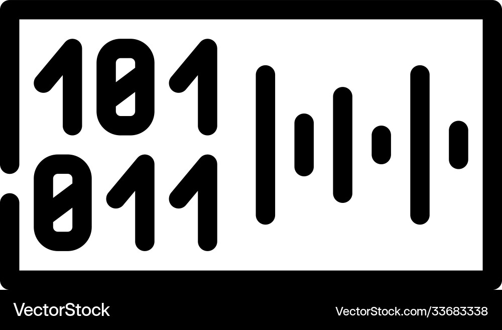Voice binary code line icon Voice binary code line icon vector image