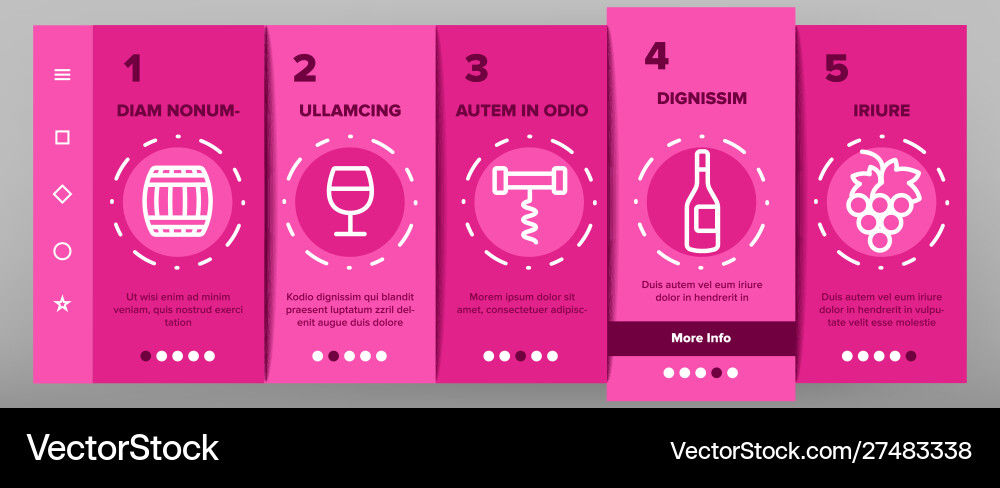 Wine product color elements onboarding Vector Image