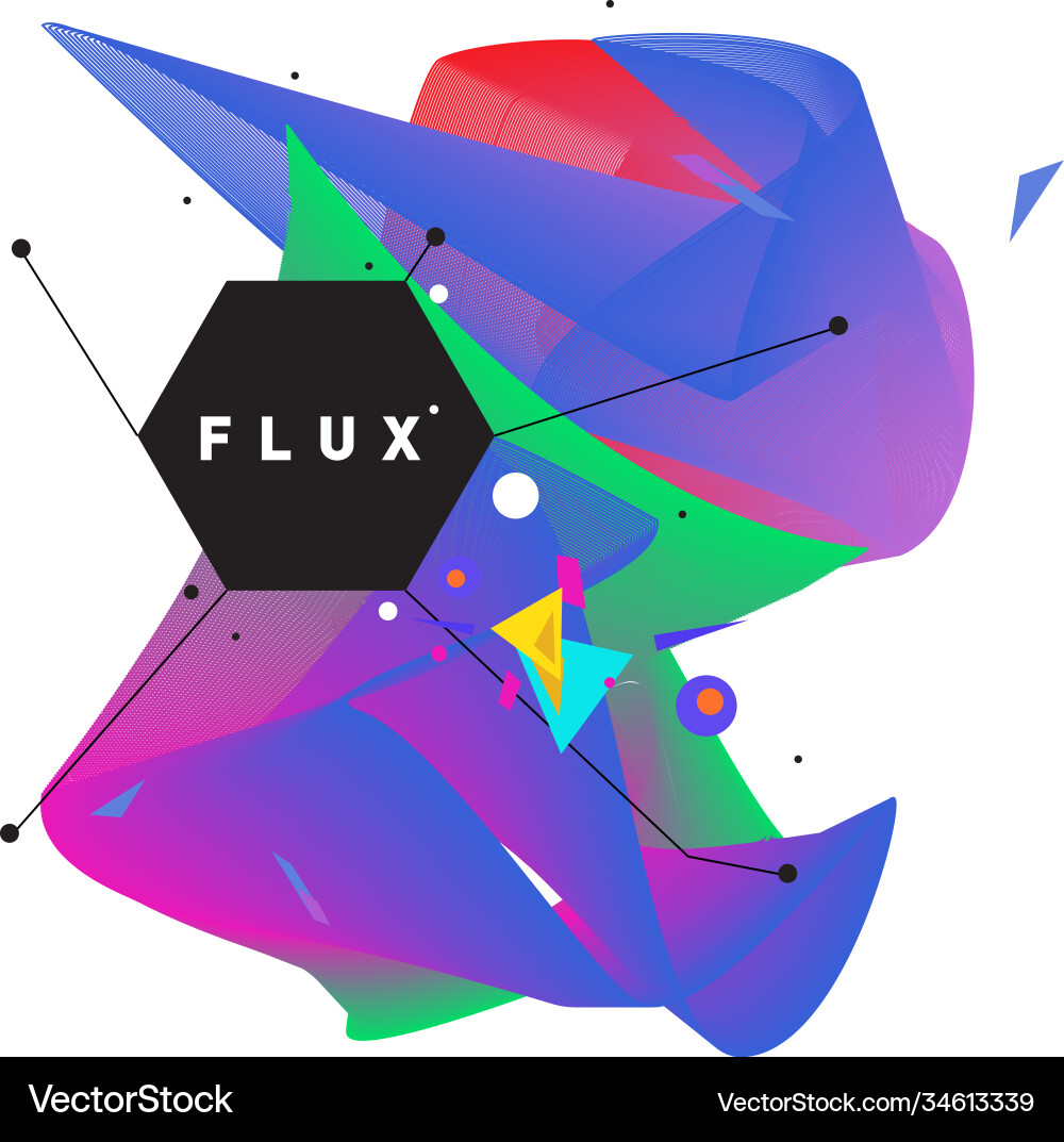 3d colorful wave background dynamic flux effect 3d colorful wave background dynamic flux effect Vector Image