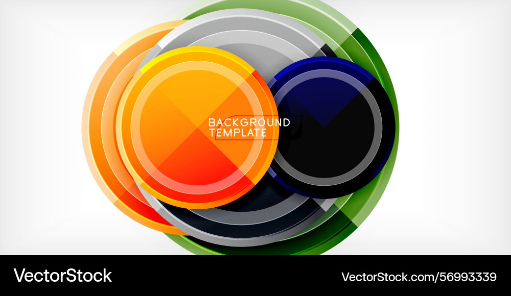 Abstract circles overlap creating vibrant vector image