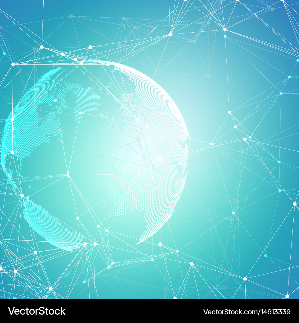 Abstract futuristic network shapes high tech hud Vector Image