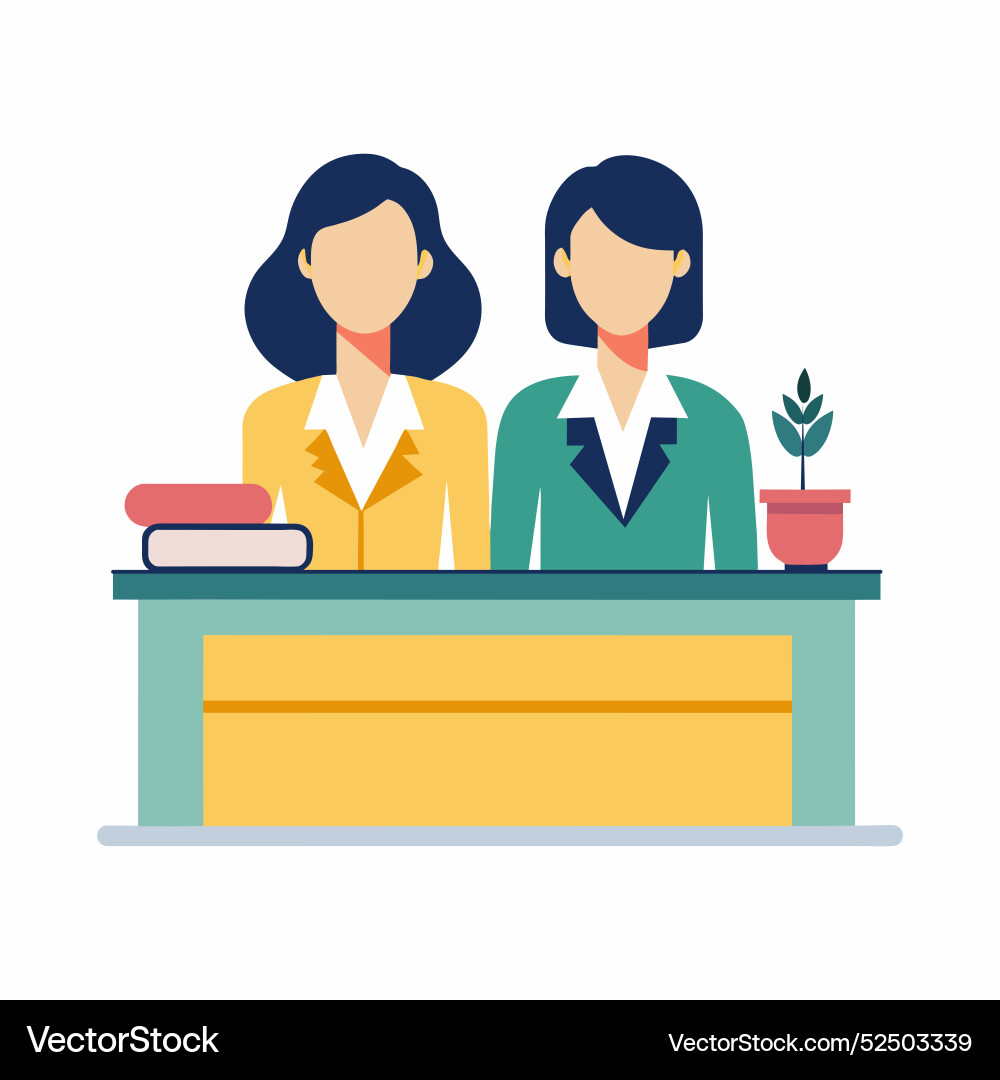 An office desk Royalty Free Vector Image - VectorStock