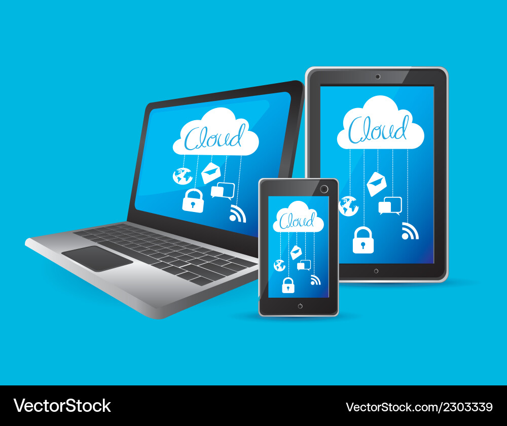 Cloud Computing & Digital Networks vector image