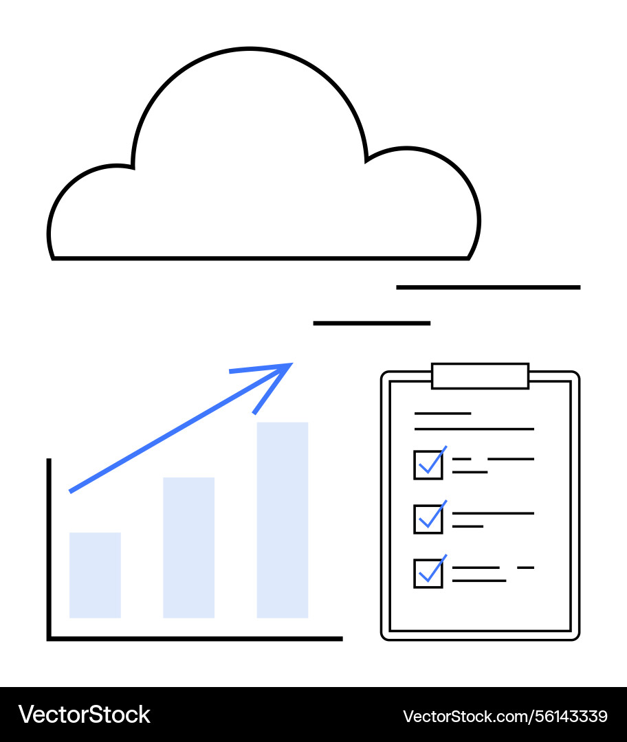 Cloud storage with analytics and task planning Cloud storage with analytics and task planning vector image