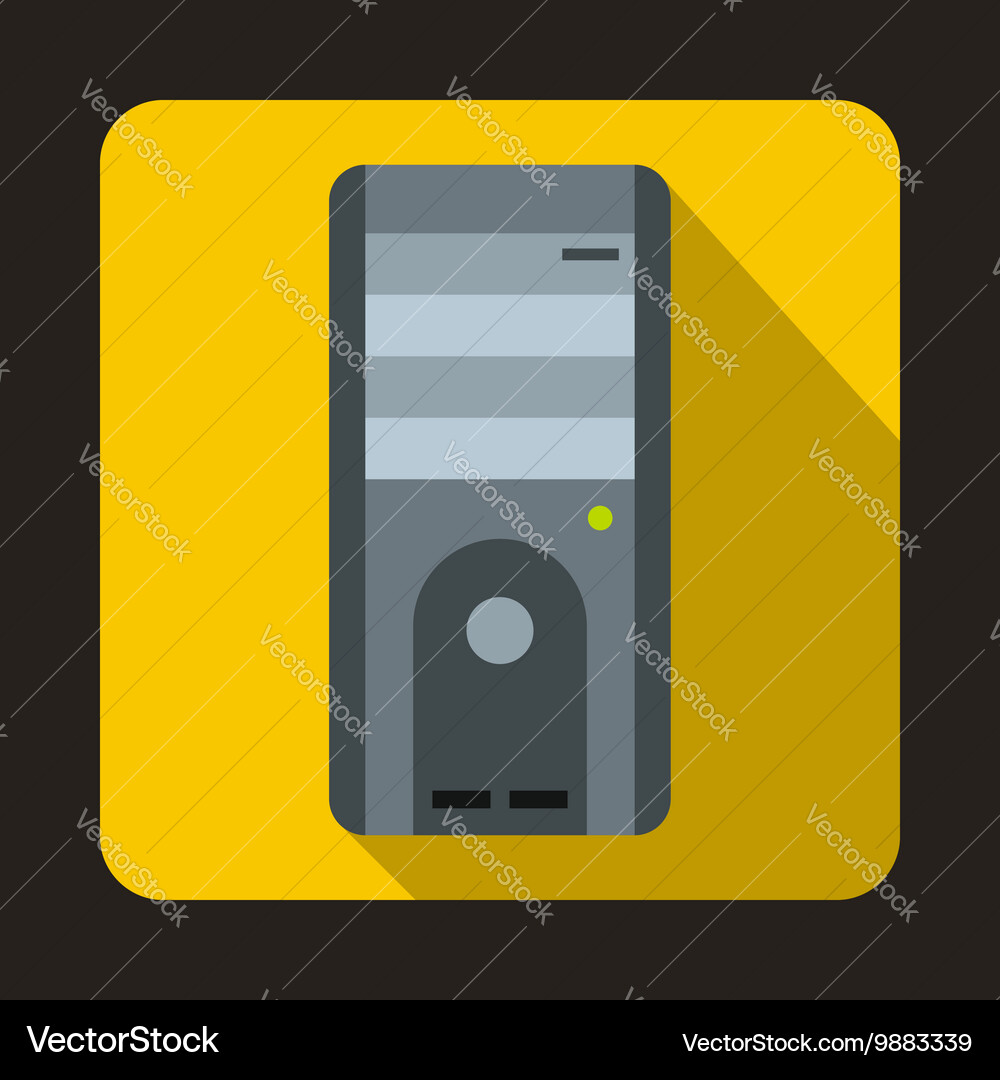 Computer system unit icon flat style Vector Image
