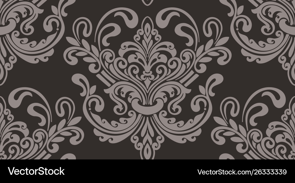 Damask seamless pattern element classical Damask seamless pattern element classical Vector Image