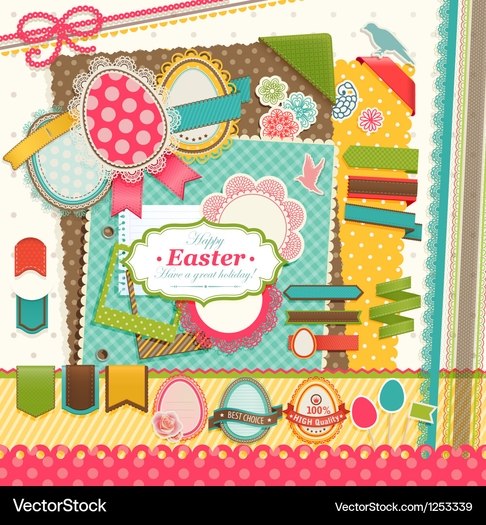 Easter scrapbook Royalty Free Vector Image - VectorStock