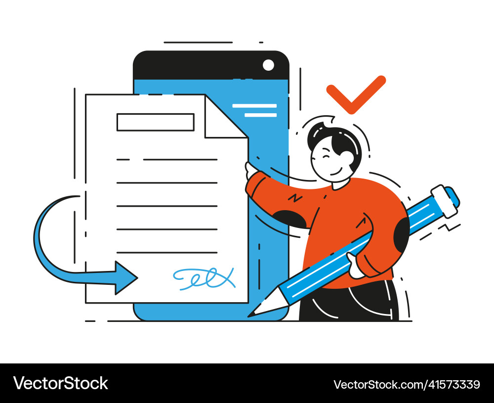 Electronic contract digital signature online Vector Image