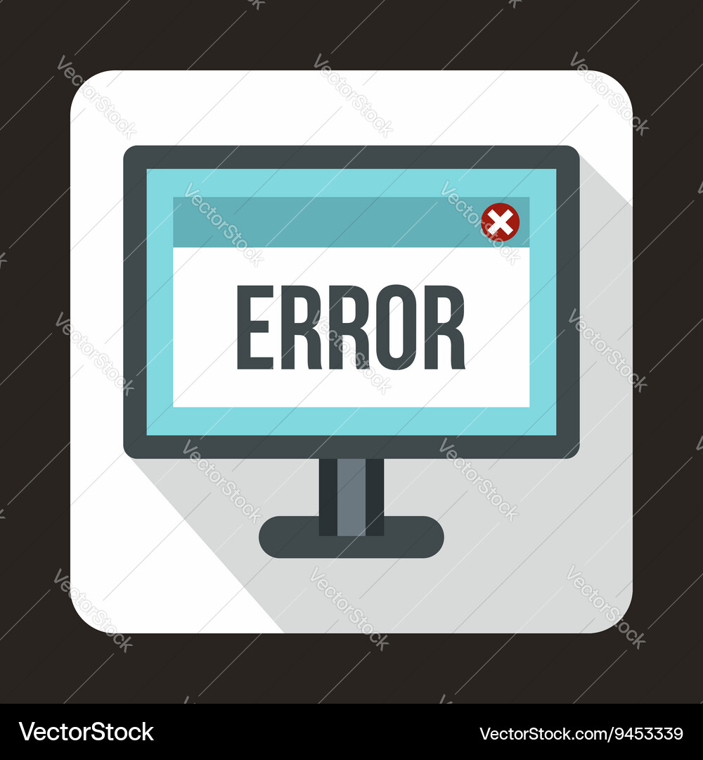 Error sign on a computer monitor icon vector image
