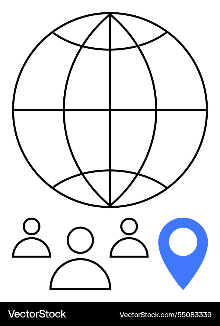 Global networking concept with user icons vector image