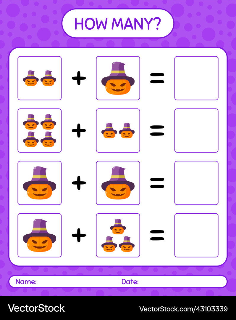 How many counting game with jack o lantern How many counting game with jack o lantern vector image