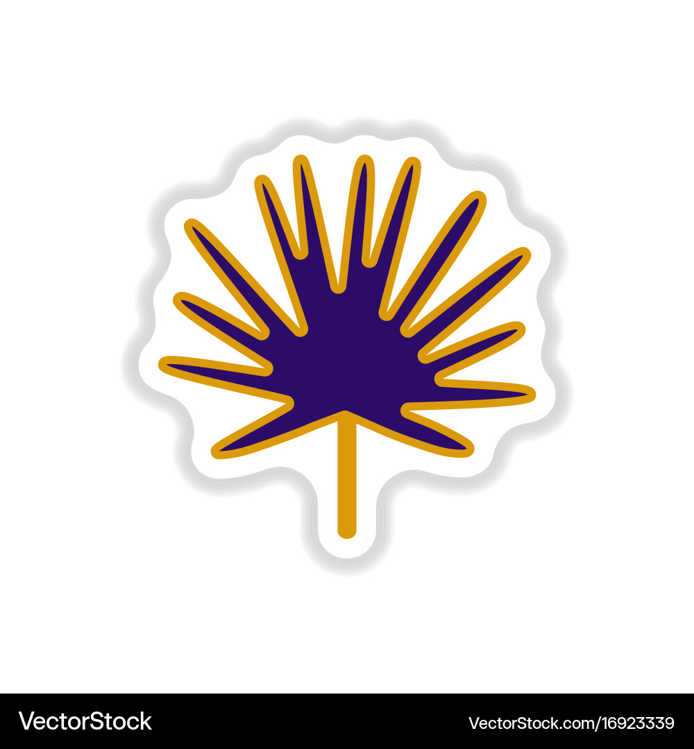 Label with leaf shadow icon design collection vector image