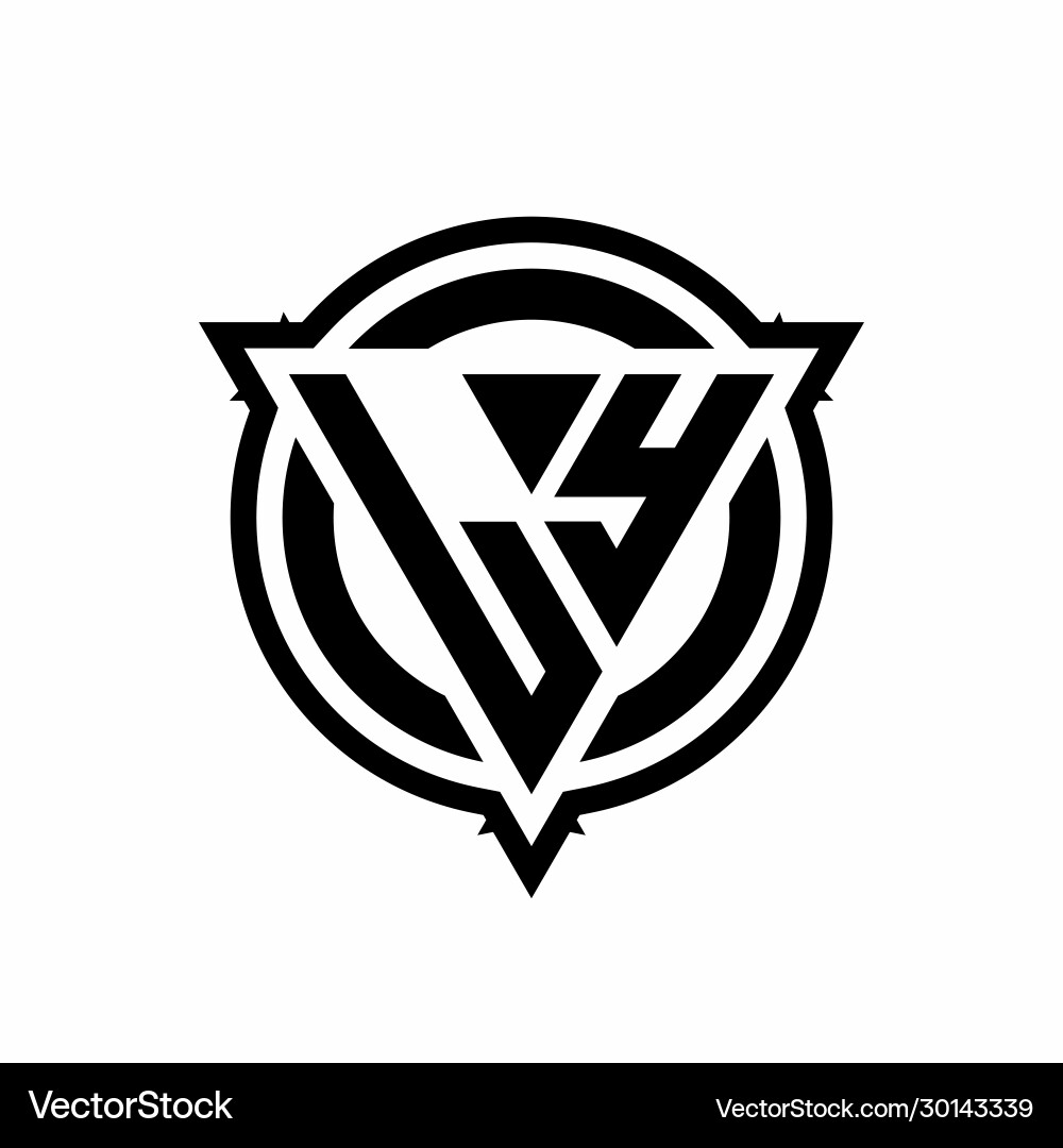 Ly logo with triangle shape and circle Vector Image
