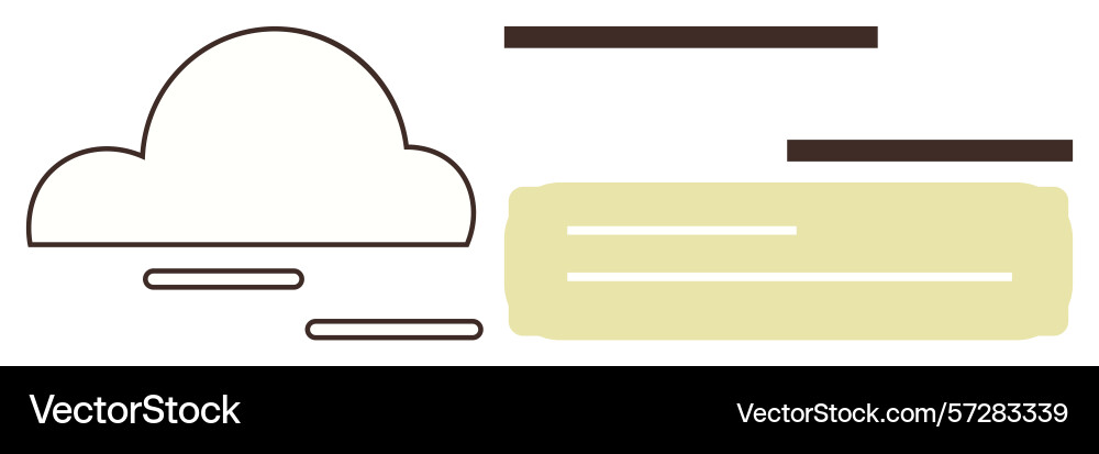 Minimalist cloud with horizontal lines Minimalist cloud with horizontal lines Vector Image