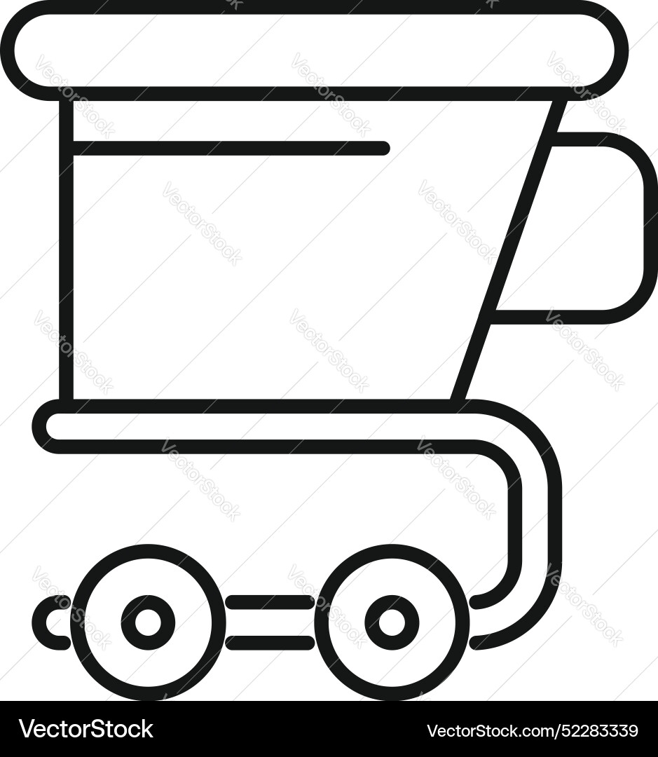 Mining cart moving on rails icon outline style Vector Image