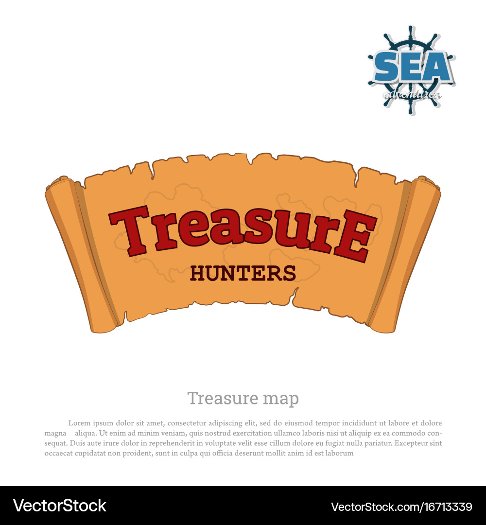 Old Pirate Treasure Map Scroll Royalty Free Vector Image