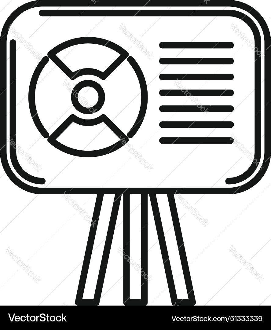 Outline of presentation board with graphs vector image
