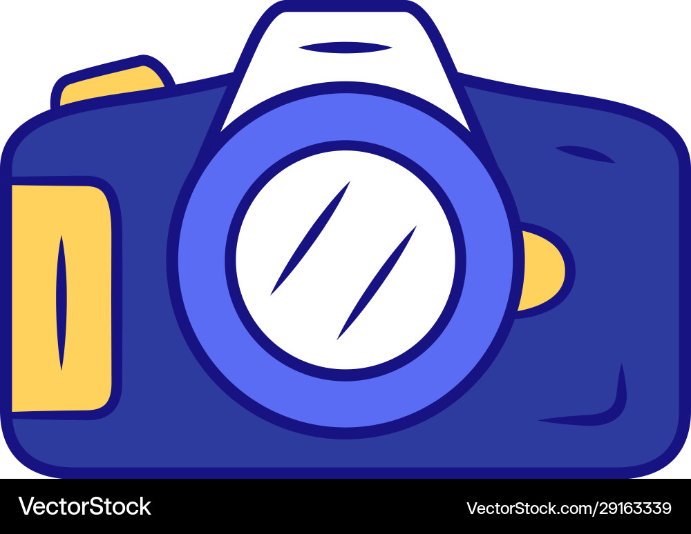 Photo camera blue color icon professional Photo camera blue color icon professional vector image
