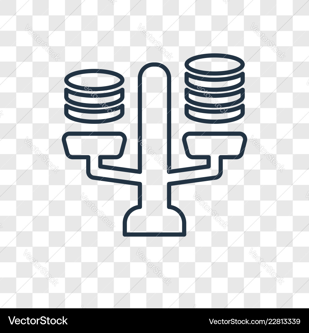 Scale concept linear icon isolated on transparent Scale concept linear icon isolated on transparent vector image