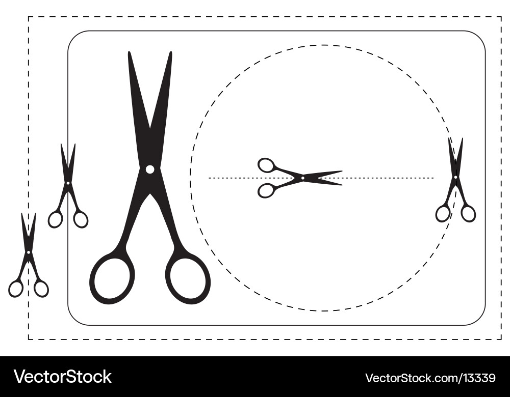Scissors and Blank Frames vector image