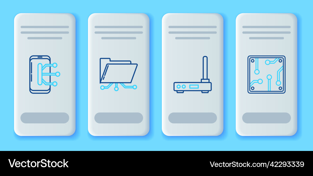 Set line folder and lock router wi-fi signal Set line folder and lock router wi-fi signal vector image