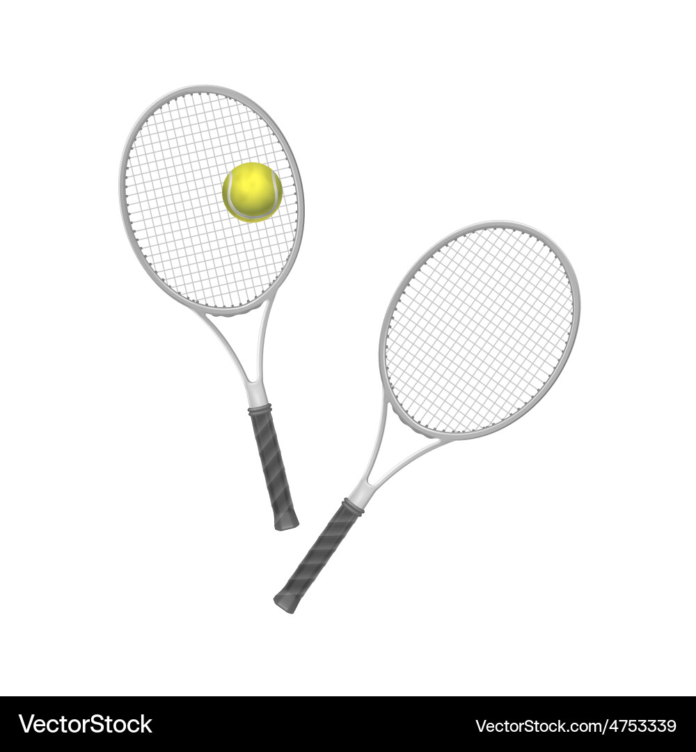 Tennis Rackets with Yellow Ball vector image