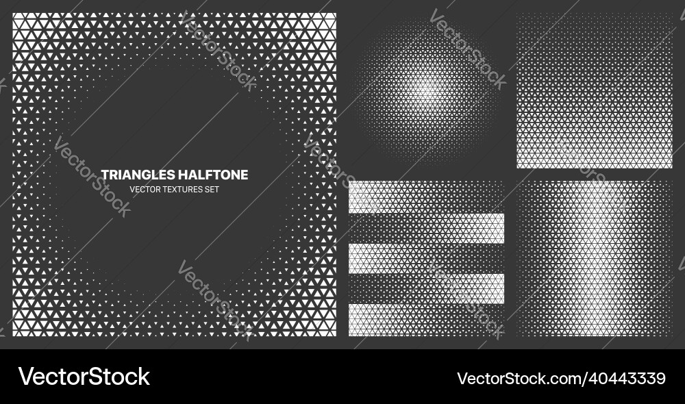 Triangular Halftone Texture Set vector image