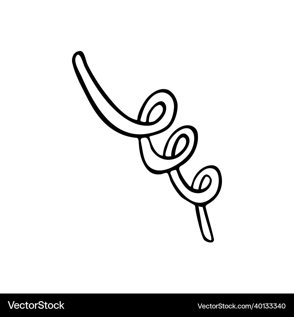 A sketch of serpentine curl festive element A sketch of serpentine curl festive element vector image