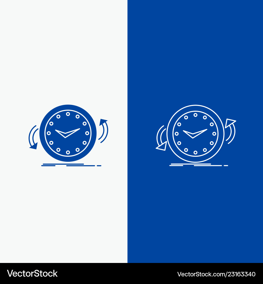 Backup clock clockwise counter time line Backup clock clockwise counter time line vector image