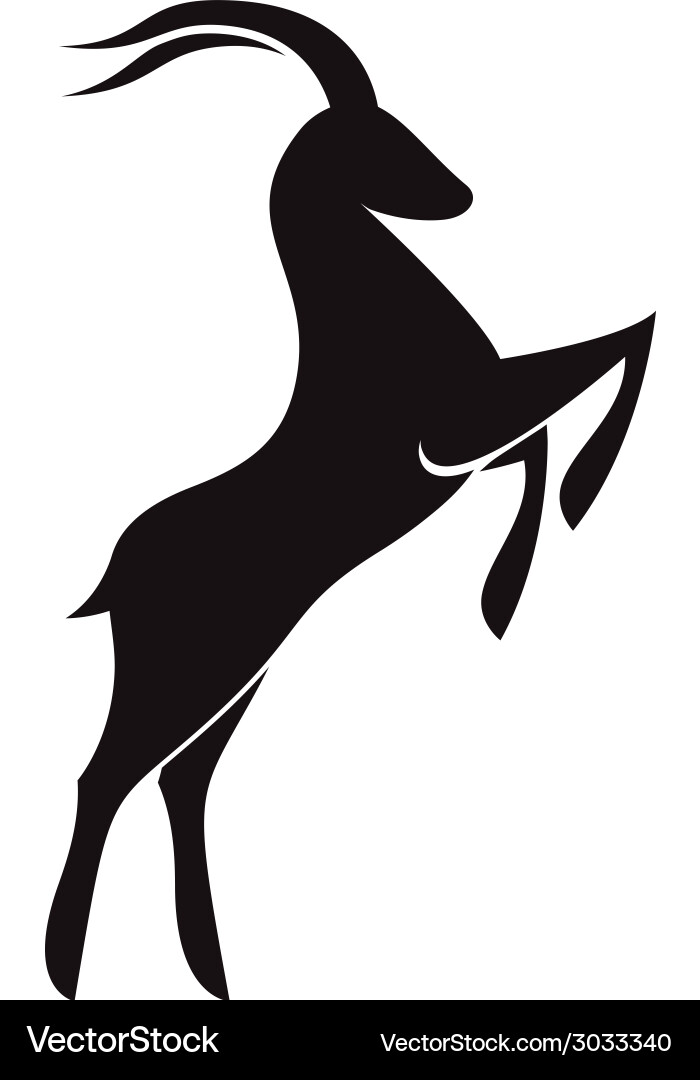 Black Goat Silhouette Icon vector image