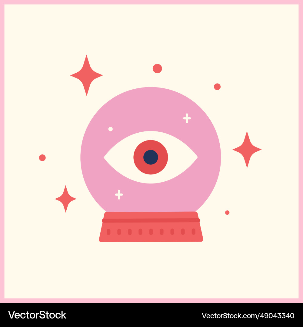 Crystal ball fortune teller concept vector image