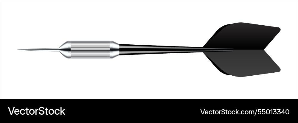 Dart arrow with metal tip and shadow Dart arrow with metal tip and shadow vector image