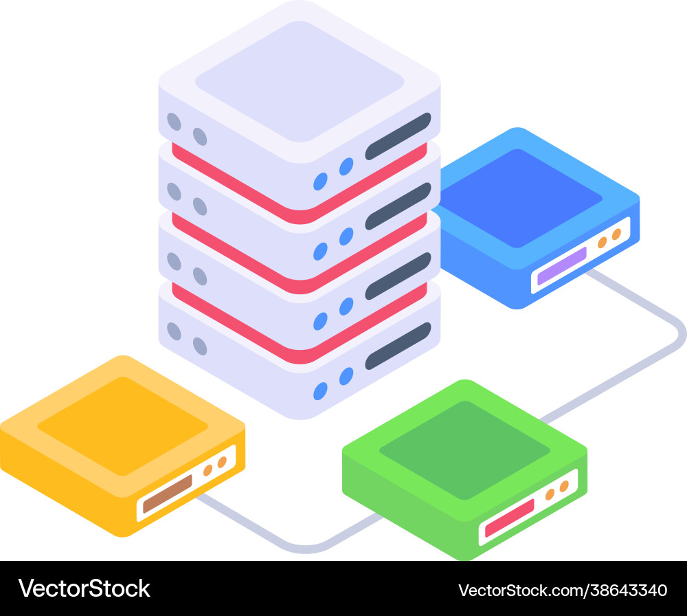 Database hosting vector image