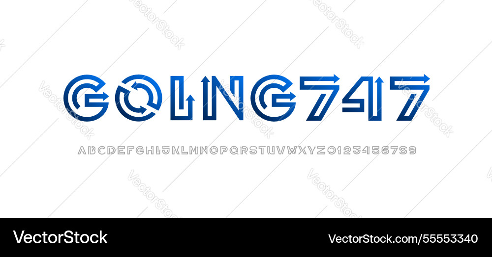 Digital style alphabet font from arrow letters Vector Image
