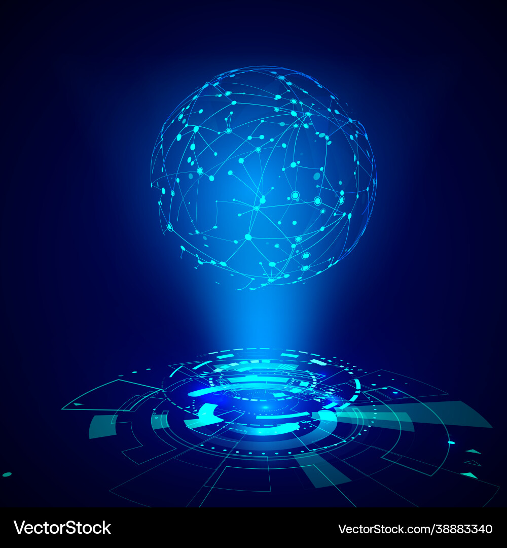 Futuristic Hologram Network Display vector image