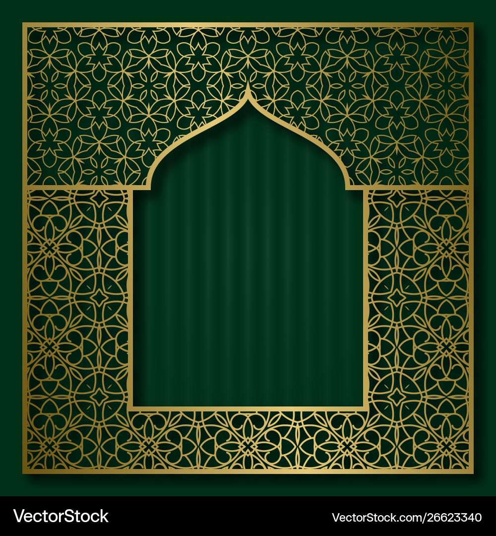 Golden traditional pattern in oriental arched Golden traditional pattern in oriental arched vector image