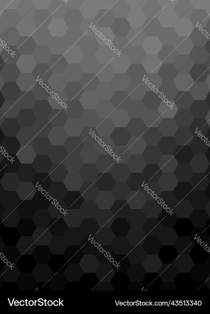 Gradient black hexagon shape pattern background Gradient black hexagon shape pattern background vector image