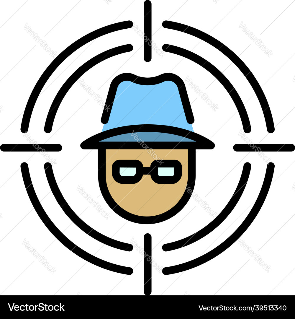 Hacker target icon color outline Hacker target icon color outline vector image