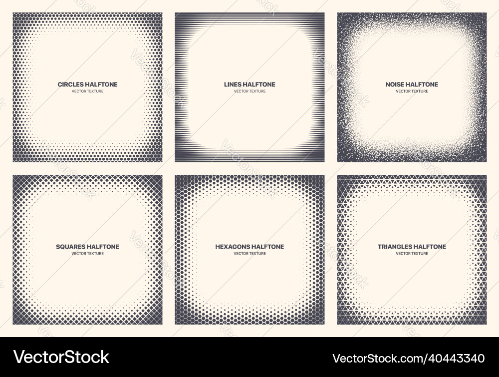 Halftone Texture Collection - Abstract Patterns vector image