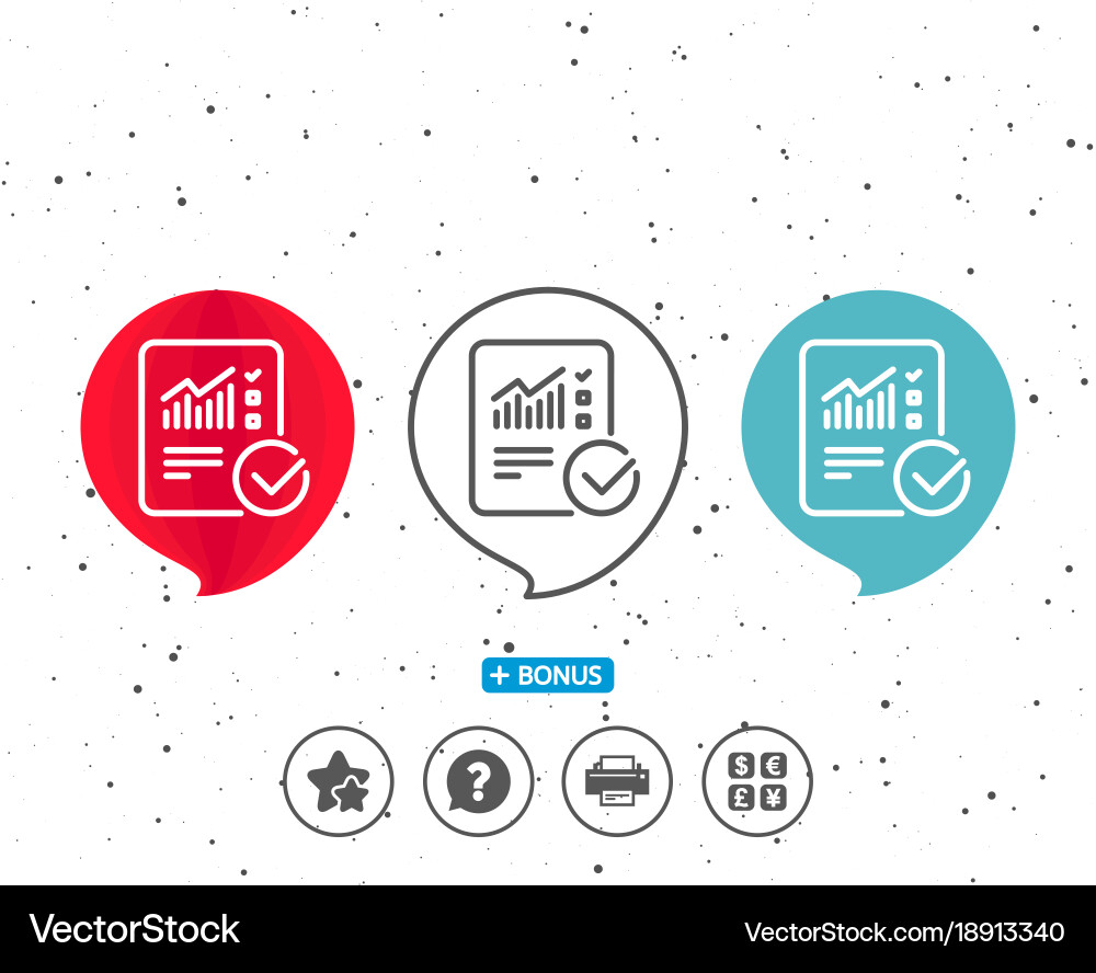 Report document line icon checklist Vector Image