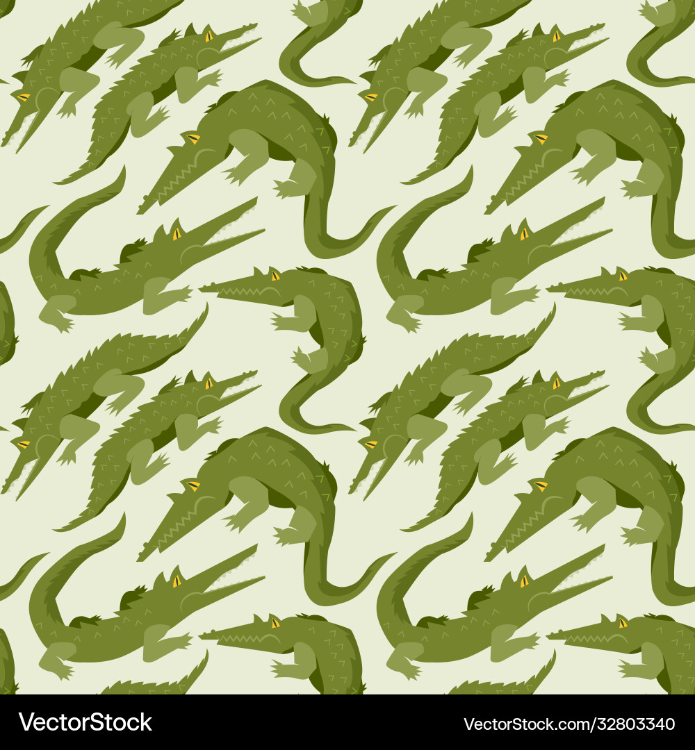 Seamless endless pattern with menacing alligators vector image