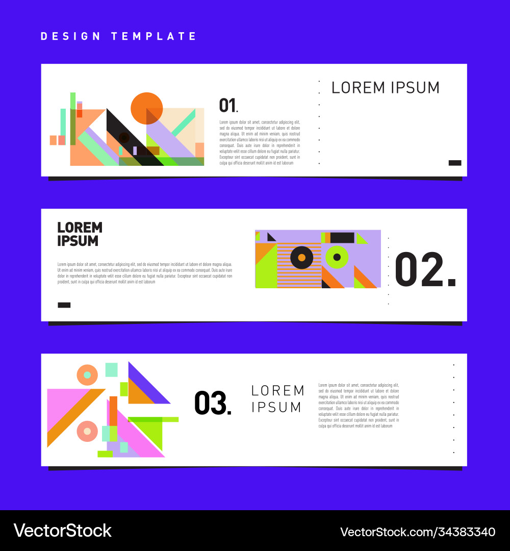 Set abstract banner web design template retro Set abstract banner web design template retro vector image