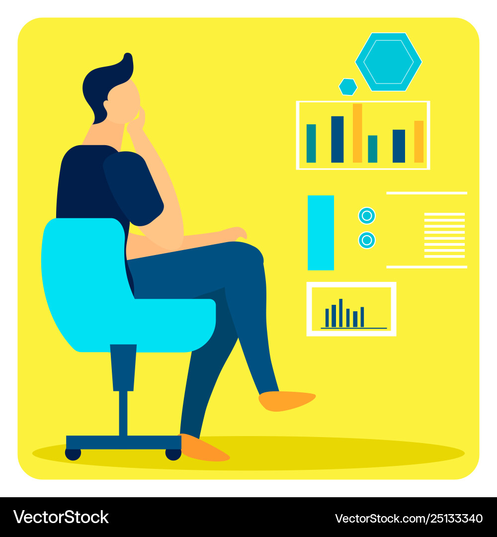 Studying statistical data flat Studying statistical data flat vector image