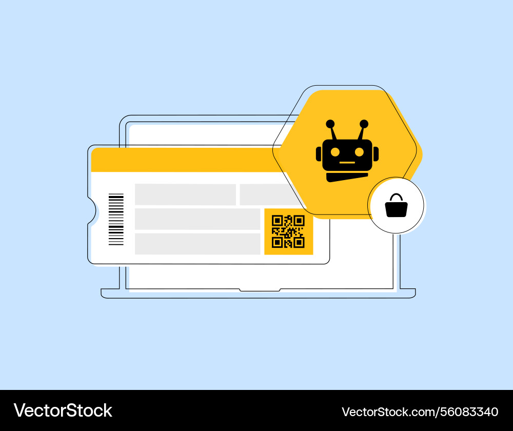 Ticket scalping and bots in online sales vector image