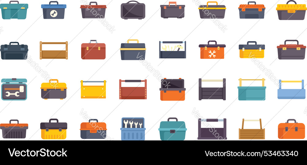 Toolbox set for repairing and storing instruments Vector Image