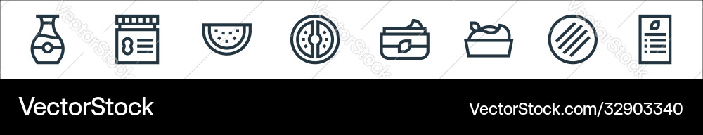 Vegan line icons linear set quality Vegan line icons linear set quality Vector Image