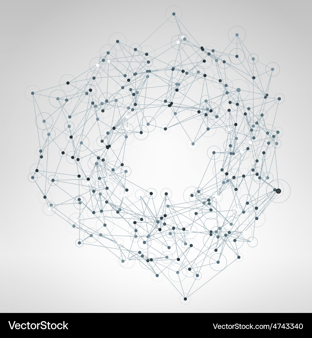 Wireframe polygonal element abstract 3d object vector image